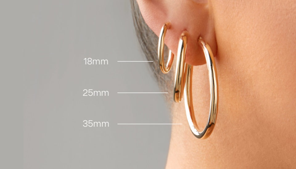 hoop earring size chart mm