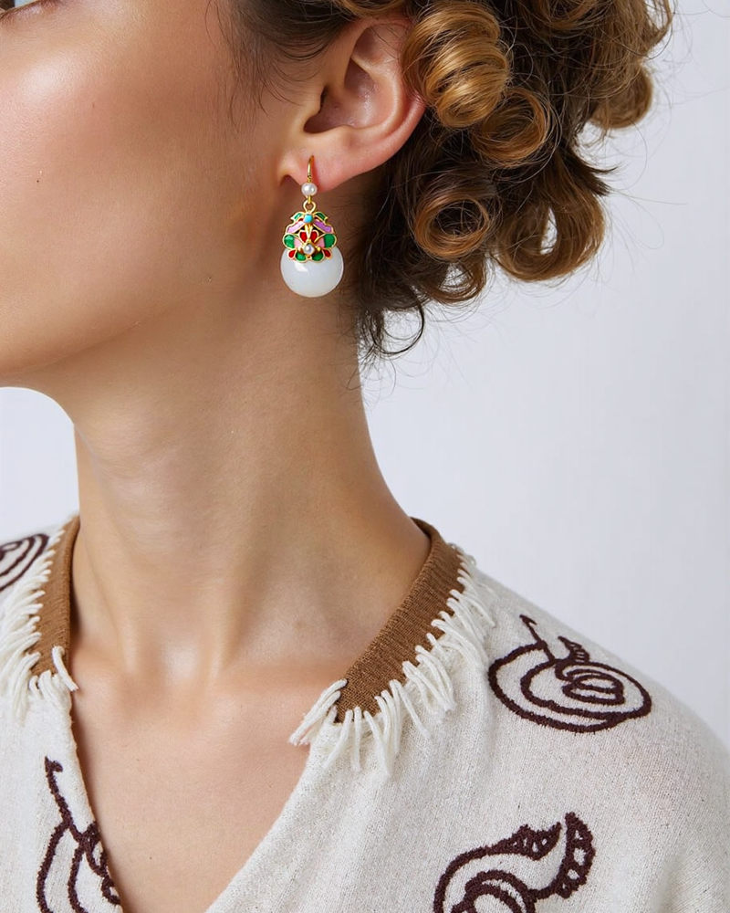 Magnolia Hoop Earring in 18K Yellow Gold
